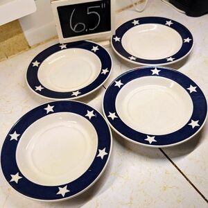 Totally Today set 4 vintage‎ ceramic Texas flag 6.5" dessert plates